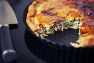 Spinat Quiche mit Ziegenfrischkäse