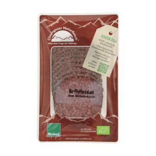 Pfeffersalami geschnitten