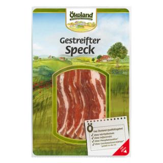 Gestreifter Speck geschnitten