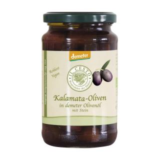 Kalamata Oliven in Olivenöl mit Stein