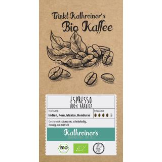 Bio Kaffee Espressomischung, ganze Bohnen