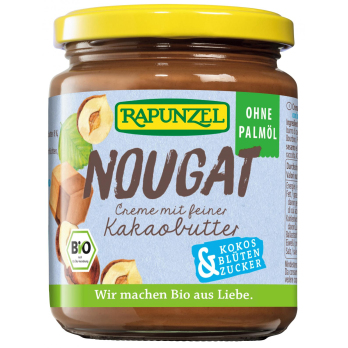 Nougat-Creme, ohne Palmöl, mit Kokosblütenzucker