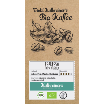 Bio Kaffee Espressomischung, ganze Bohnen