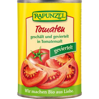 Tomaten geschält und geviertelt in der Dose
